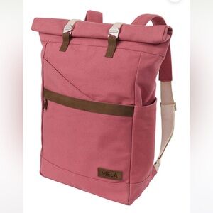 Mela Pink Roll-Top Backpack